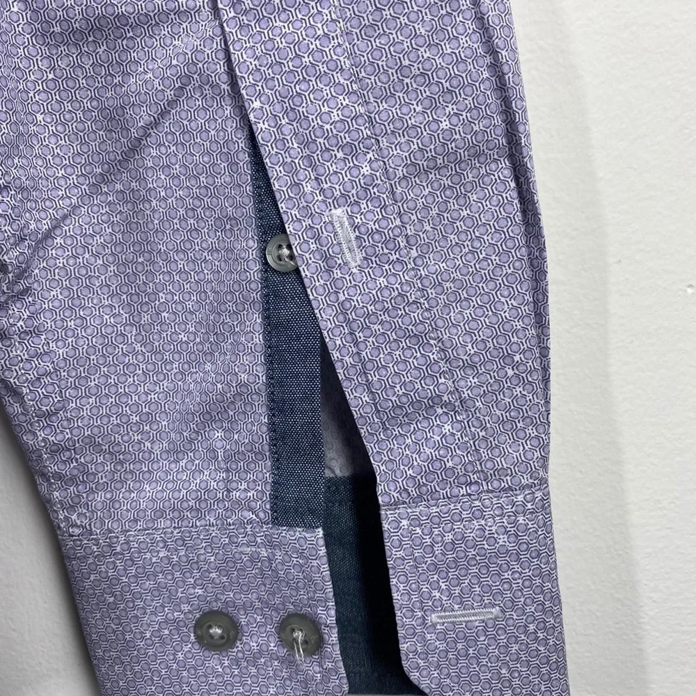 BANANA REPUBLIC 100% Cotton Lavender Print‎ Dress Shirt, Size Medium